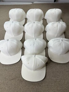 Lote de gorras en blanco New Era (10) gorra Snapback blanca S-M EE. UU. personalizable de colección - Imagen 1 de 7