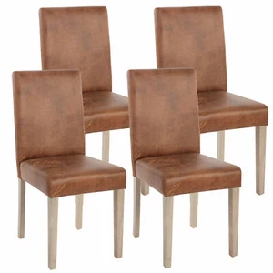 Set 4 sedie sala da pranzo Littau, tessuto, imitazione camoscio, struttura gambe - rovere - Foto 1 di 6