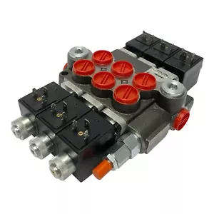 3 Spool Solenoid 12V DC Hydraulic Control Valve Double Acting 13 GPM 3600 PSI - Picture 1 of 4