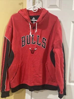 Sudadera con Capucha Chicago Bulls Para Hombre Grande Roja NBA Adidas Baloncesto Pullover Sudadera Foto 1 de 4