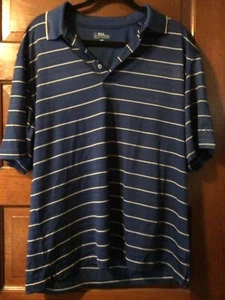 MENS PGA TOUR SIZE LARGE BLUE STRIPED GOLF / POLO SHIRT - Picture 1 of 3