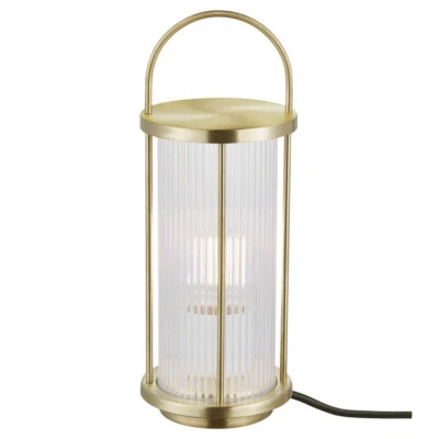 Nordlux Linton Tischlampe Messing brass IP54 Tischleuchte E27 gerippter Diffusor - Bild 1 von 4