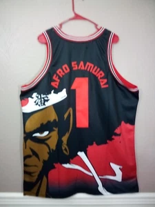 Rare NEW-2009 AFRO SAMURAI Headgear Classics Nostalgia Basketball Jersey ~ 5XL - Picture 1 of 15