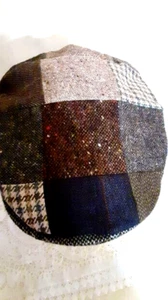 Irish Tweed Patchwork Flat Cap - Hanna Hats of Donegal - Size XL - Picture 1 of 6