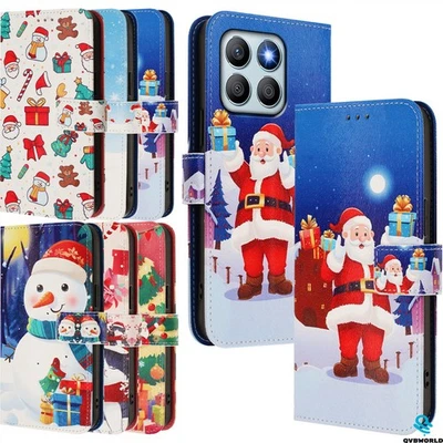 For Huawei Honor X8B X6B X70 X8C X6C X7B X8 Christmas Painted Wallet Phone Cover - Image 1 of 4