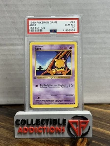 Juego Pokemon #43 Abra 1999 primera edición Shadowless PSA 10 gemas como nuevo - Imagen 1 de 2