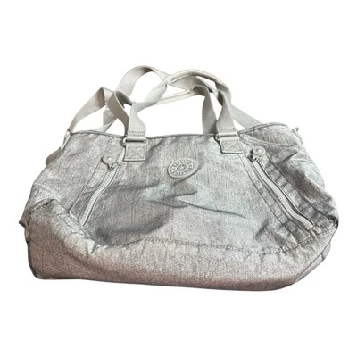 Bolso de mano Kipling Angela para mujer, asas de transporte dobles, plateado brillo metálico Foto 1 de 4