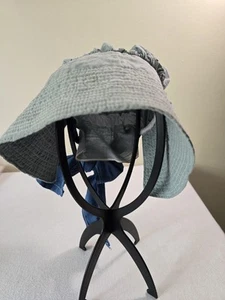 Womens Amish Bonnet Sun Protector One Size Cottagecore Praire Preloved Blue - Picture 1 of 5