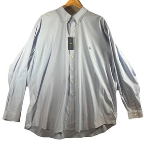 POLO RALPH LAUREN PERFORMANCE DRESS BUTTON SHIRT 3XLT /3XL BLUE NYLON PONY NWT - Picture 1 of 18