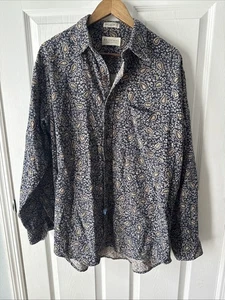 Britches Great Outdoors Mens Large Cotton  Button Down Shirt Fall Paisley Autumn - Picture 1 of 5