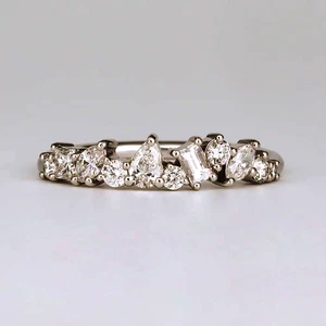 Platin Verlobungsband Birnenschliff 0,60 ct runder Diamant GLI HRD Lab... - Bild 1 von 11