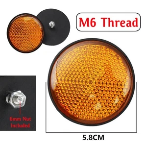 Reflectores redondos naranja de 5,8 cm universales para moto ATV moto de cross moto - Imagen 1 de 5