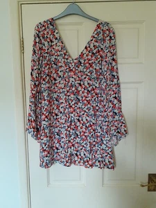 MULTI FLORAL SZ 10 BUTTON FRONT SHORT DRESS BY GLAMOROUS CUTE DESIGN - Picture 1 of 4
