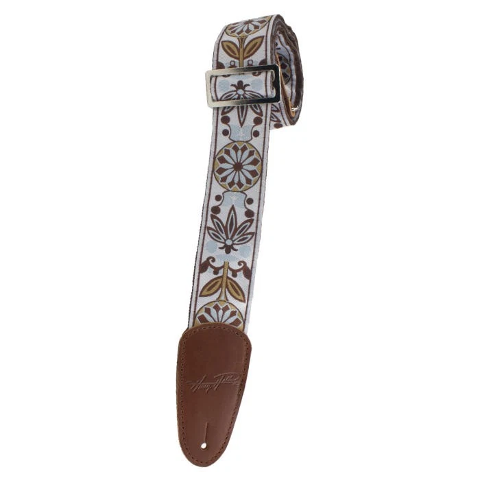 Henry Heller 2" Vintage Deluxe Jaquard Guitar Strap, Brown Blossom - Image 1 of 1
