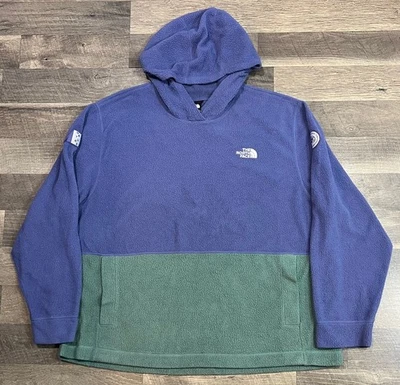 Pulôver com capuz North Face masculino XXL roxo verde lã Pali Pile - Imagem 1 de 4