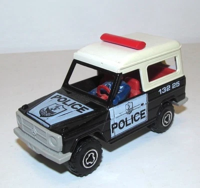 Vintage Majorette Majocar Mercedes G-Wagen Police Car w Figure Excellent - Image 1 of 3