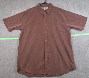 O'Neill Button Up Casual Shirt Men's Large Brown Solid SS Front Pockets - Picture 1 of 6