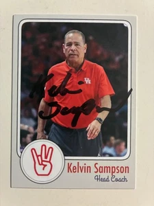 KELVIN SAMPSON autograph HOUSTON COUGARS Head Coach Hoops custom card signed - Picture 1 of 2