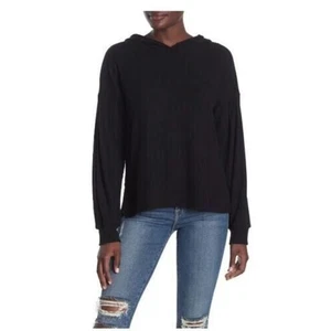 PST by Project Social T Women's Wren Cozy Rib Hoodie In Black Small MSRP $78 - Picture 1 of 3