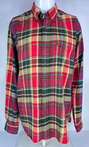 Ralph Lauren Red & Green Tartan Classic Fit Soft Twill Plaid Shirt Mens L - Picture 1 of 8