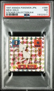 1997 AMADA Pokemon Sticker Mew Holo Sticker Collection KAI 388 PSA7 - Picture 1 of 6