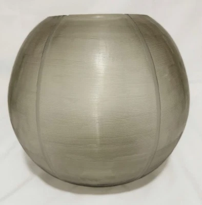 JARRÓN DE COLECCIÓN DONNA KARAN LENOX GUAXS GRIS AHUMADO VIDRIO REDONDO 8"H Foto 1 de 4