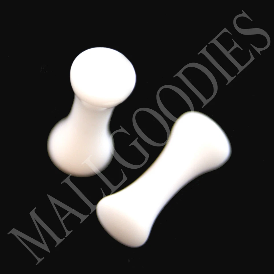 0434 Sela de alargamento duplo branco sólido plugues de acrílico fones de ouvido calibre 8G 3,2mm - Imagem 1 de 1