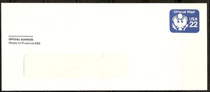 US SC # UO74 Official Mail. Postally unused.Window Envelope. Not an FDC. - Picture 1 of 1