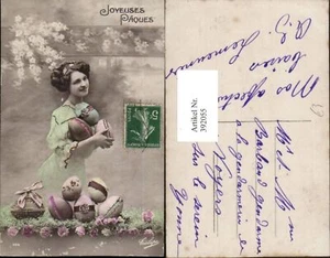 392055,Ostern Frau m. Kleid Ostereier Eier - Picture 1 of 1