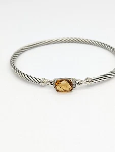 David Yurman Petite Wheaton Bracelet with Citrine and Diamonds Large - Picture 1 of 6