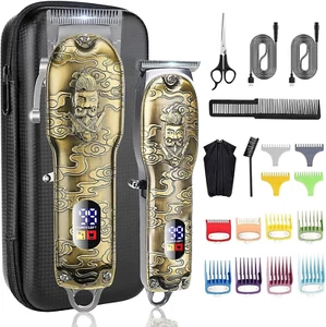 Professional Barber Hair Clippers and Trimmers Set, Cordless Barber Kit Hair Cut - Picture 1 of 7
