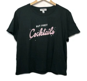 Sub Urban Riot But First Cocktails Dylan Tee Women’s Size Large T-Shirt Cropped - Picture 1 of 7