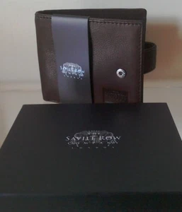 BNIB Chocolate Brown Leather Wallet From Savile Row RRP £90.00 - Picture 1 of 3