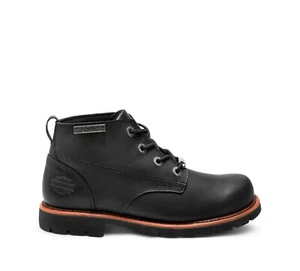 Stivali Broxton Harley Davidson leggeri D93485 bici stringati in pelle nera - Foto 1 di 7