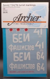 Archer | No. AR16007 | 1:16 Soviet T34/76 Turret Markings Transfers - Picture 1 of 1