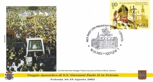 2002..Fdc Briefumschlag 1.Tag**Vatikan-Johannes Paul.II-Reise des Papstes-Krakau-Polen - Bild 1 von 1