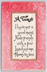 A Toast Met Many Friends Loved Just One Here's to You Postcard - Picture 1 of 2