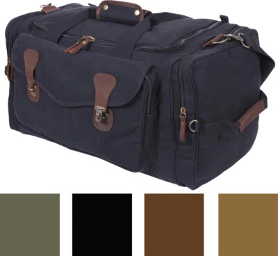 Холщовая и кожаная спортивная сумка выходного дня дорожная спортивная большая модная сумка с короткими ручками 3 дня - Изображение 1 из 2