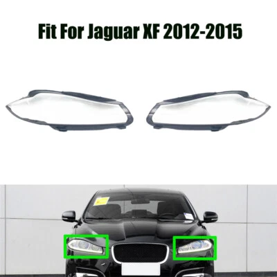 2Pcs Headlight Headlamp Clear Lens Left Right Cover Fit For Jaguar XF 2012-2015 - Imagem 1 de 4
