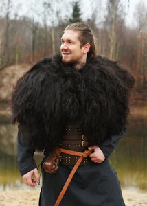 Schulterfell, Fellumhang Berserker Schwarz - Bild 1 von 6
