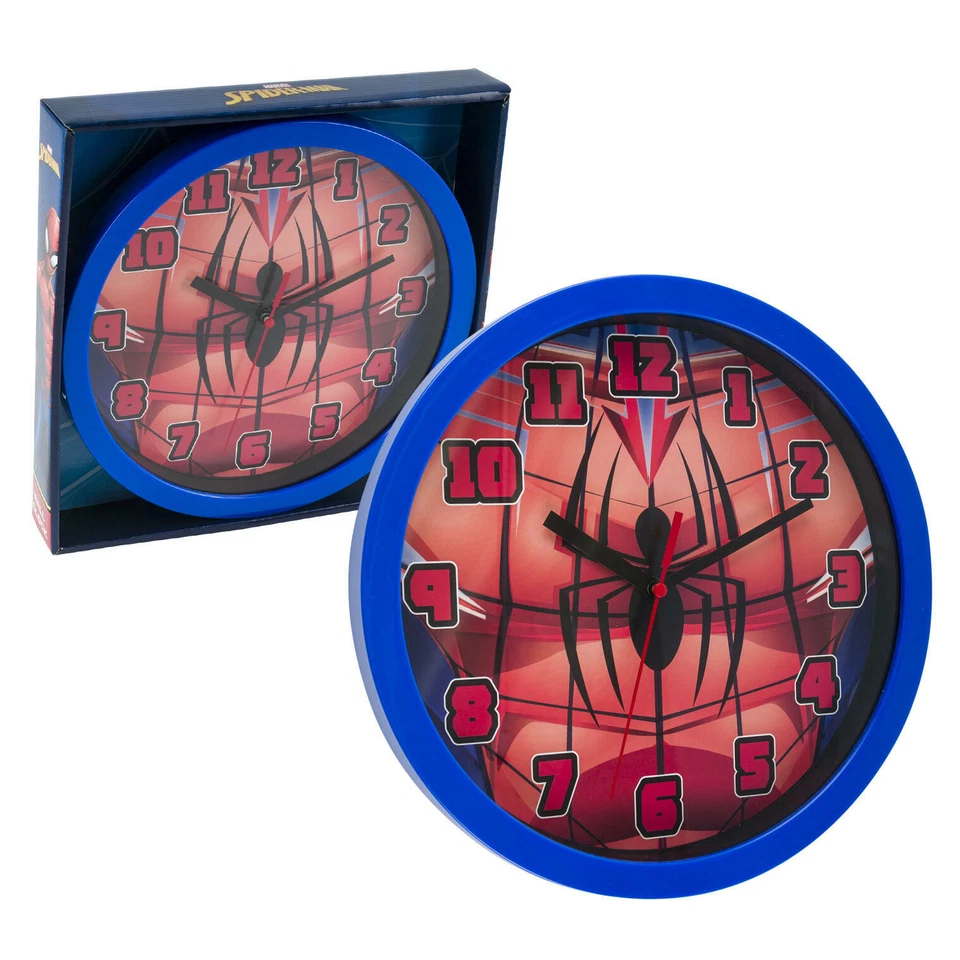 Spiderman 9.5" Round Wall Clock in Open Window Box - Image 1 of 1