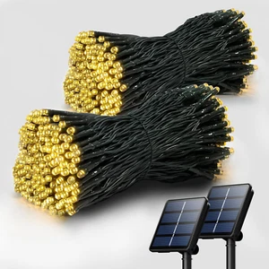 2 Pack Solar String Light 72FT Outdoor Lights 200 LED Waterproof Yard Decoration - Picture 1 of 9