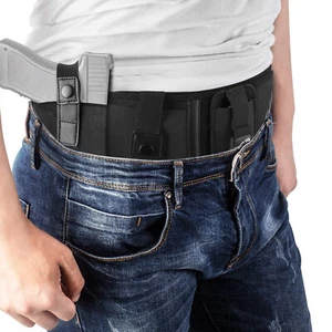 Tactical Belly Band Gun Holster Concealed Handgun Carry Pistol Waist Hidden Belt - Picture 1 of 13