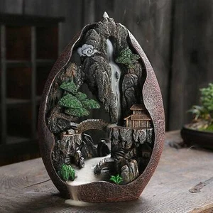 Resin Waterfall Fountain Backflow Incense Burner With Free 48 Cones - Picture 1 of 7