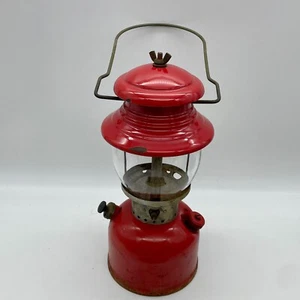 1950s Red Coleman Model 200a Lantern Lamp Camping Outdoor Glass Globe Dated 6/52 - Picture 1 of 5