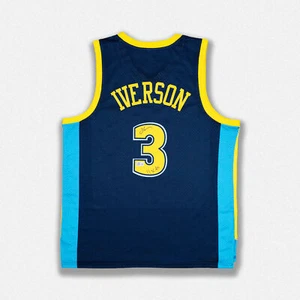 Allen Iverson Denver Nuggets signiert "11x AS" Pro Style Navy Trikot BAS - Bild 1 von 2
