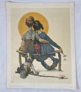 Norman Rockwell Lithograph Canvas Print 1972 Curtis Publishing Little Spooners - Picture 1 of 9