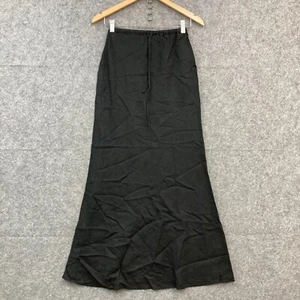Nude Lucy Skirt Womens XS Black Linen Elastic Waist Maxi Drawstring Coastal - Bild 1 von 8