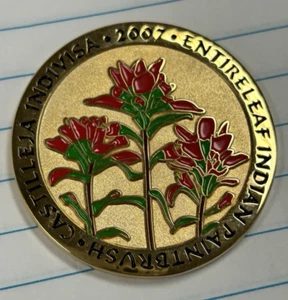 Indian Paintbrush Geocoin Flower Themed Gold Unactivated And Trackable - Picture 1 of 2