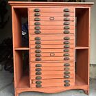 Antique Map Cabinet, Printers Cabinet, Blueprint Flat File, Drafting Cabinet